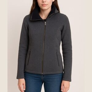 Bench Women's Grey Wool Blend Zip Sweater